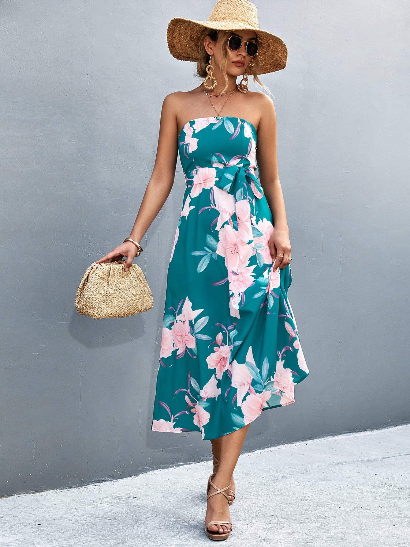 Floral Hawaiian Midi Dress