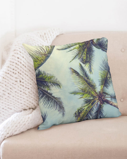 coconut-coco palm-tree Throw Pillow Case 20"x20"