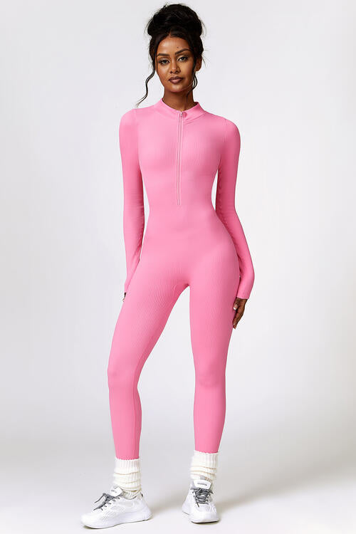 Half Zip Long Sleeve Sport Jumpsuit