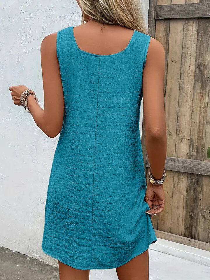 Asymmetrical Neck Sleeveless Resort Dress