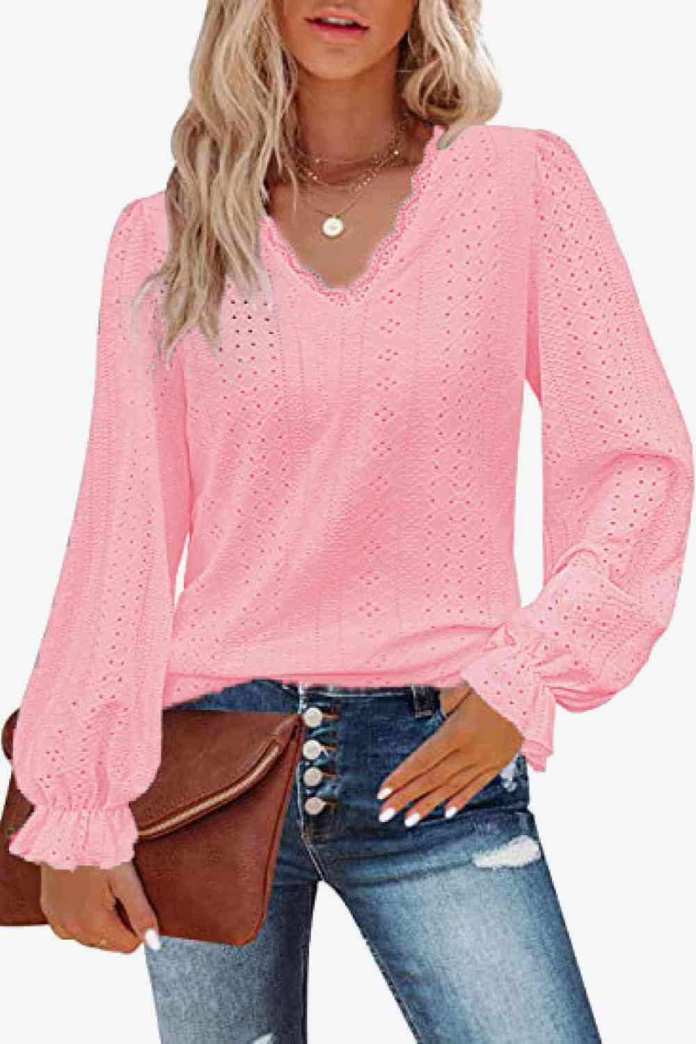 Plus Size Flounce Sleeve Summer Top