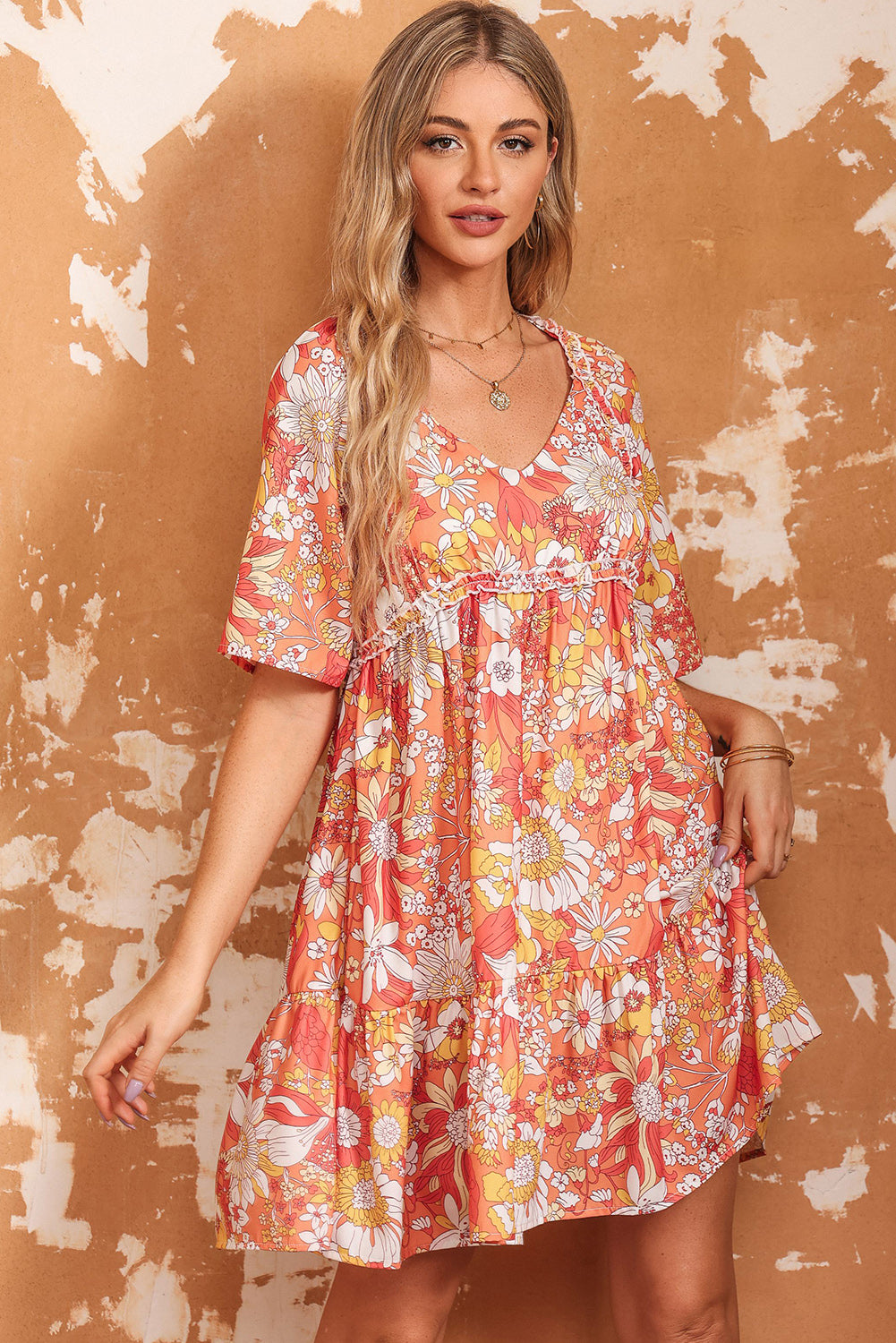 Retro Boho Floral Beach Mini Dress – The Landing World