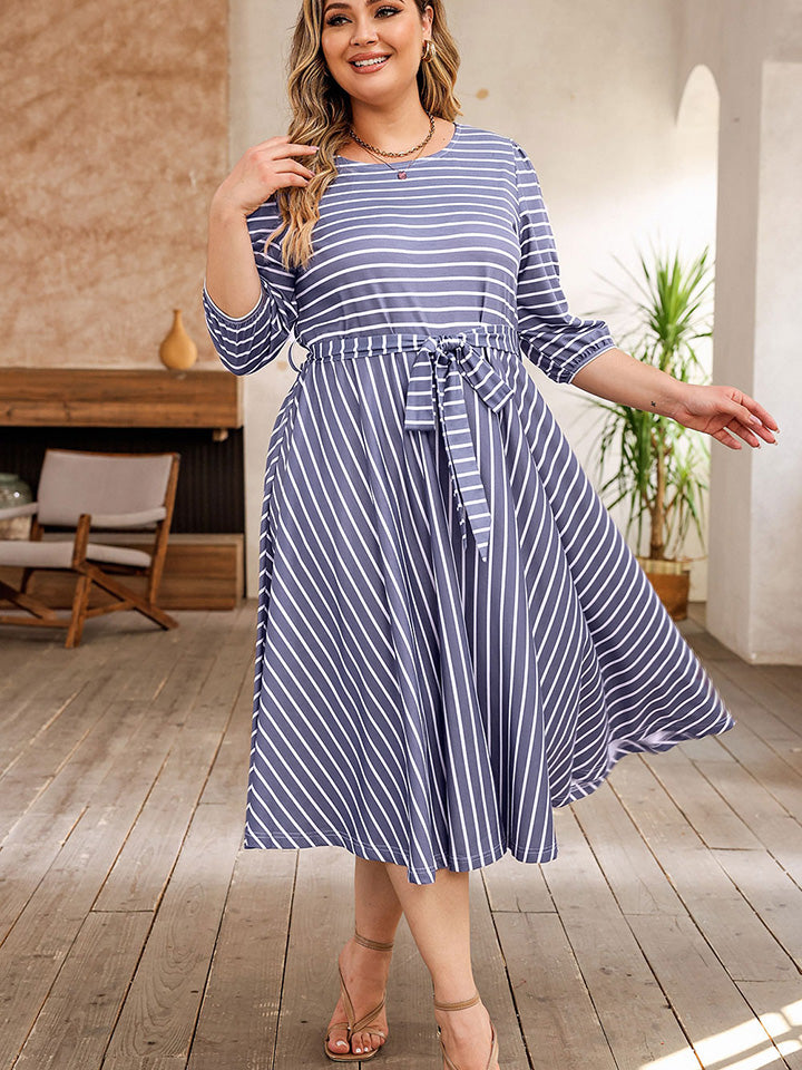 Plus Size Striped Summer Dress