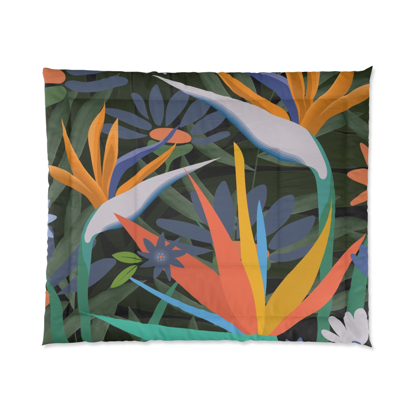 Bird of Paradise Comforter, Tropical Boho Comforter