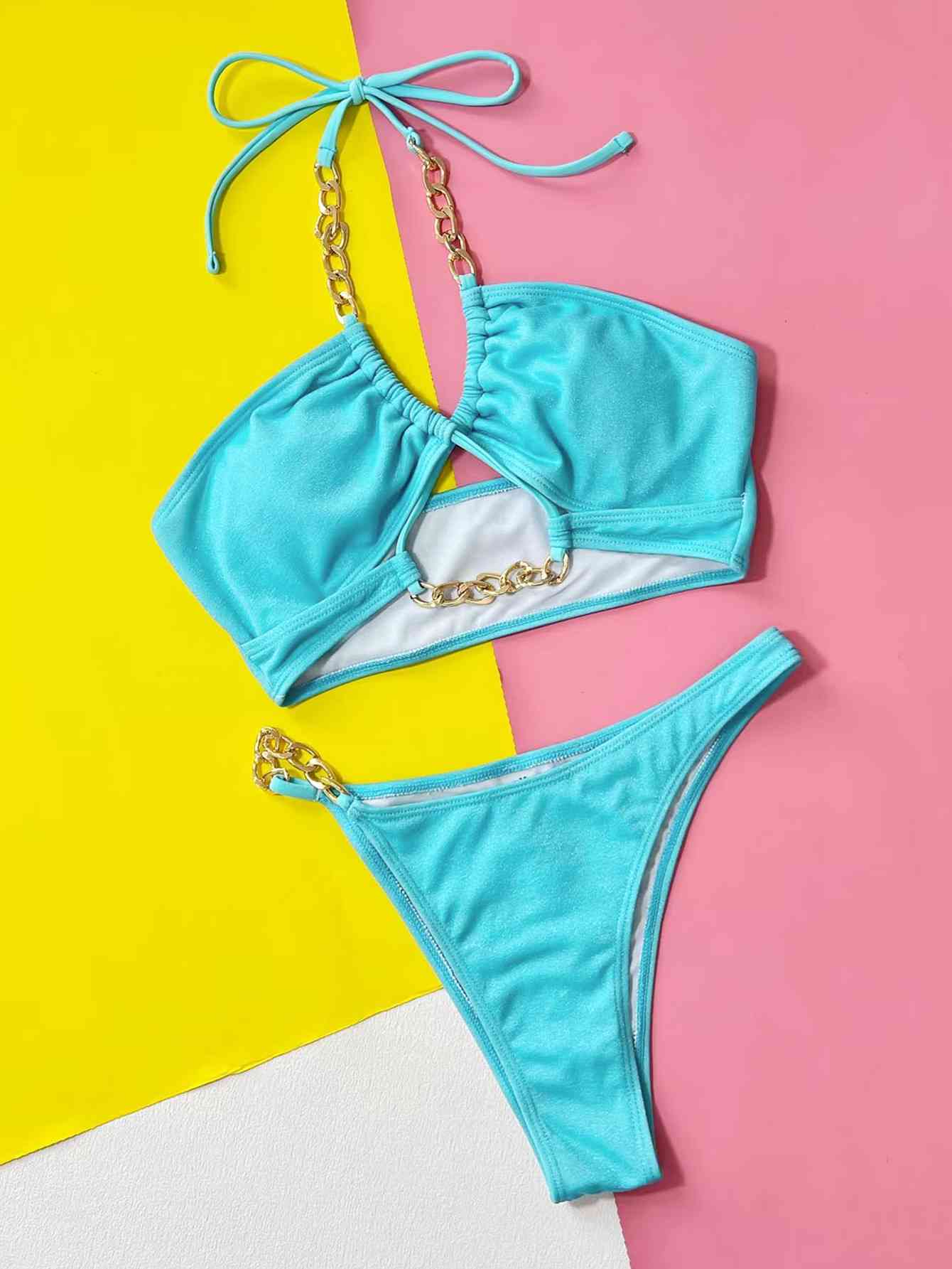 Chain Detail Two-Piece Resort Bikini Set