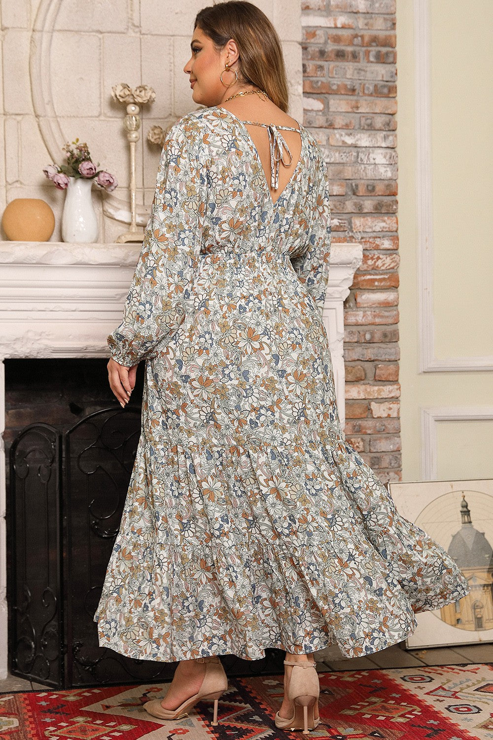 Plus Size Long Sleeve Summer Maxi Dress