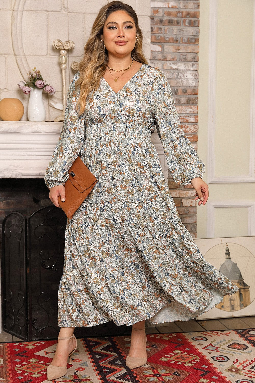 Plus Size Long Sleeve Summer Maxi Dress