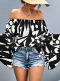 Resort Off-Shoulder Bell Sleeve Blouse