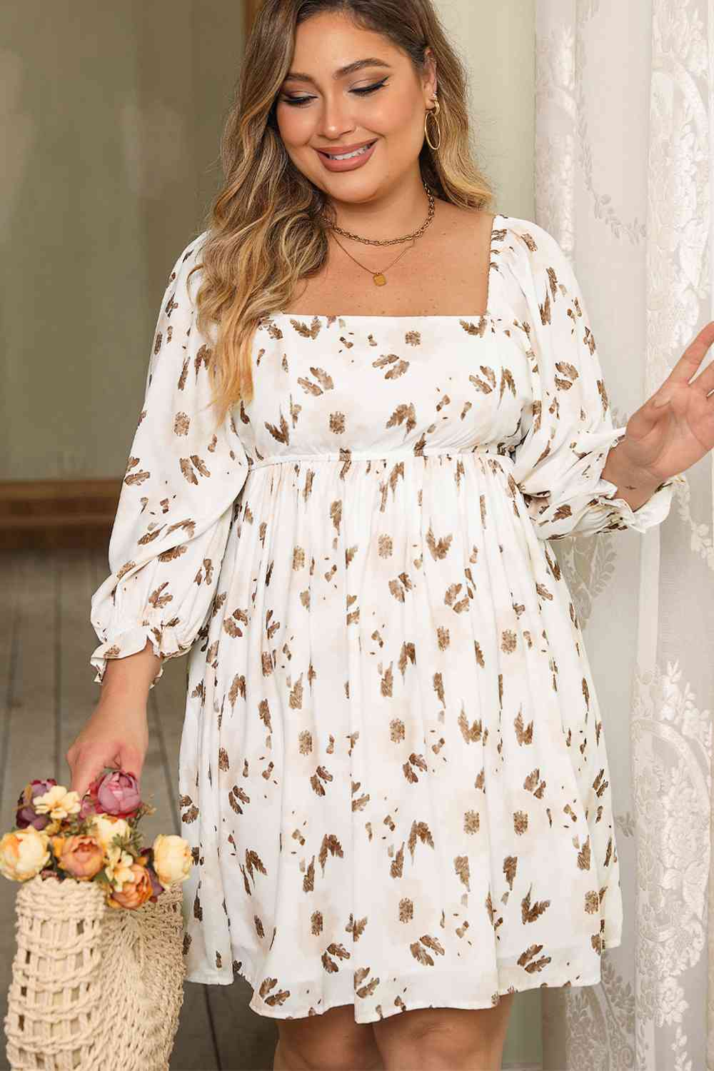 Plus Size Summer Floral Mini Dress