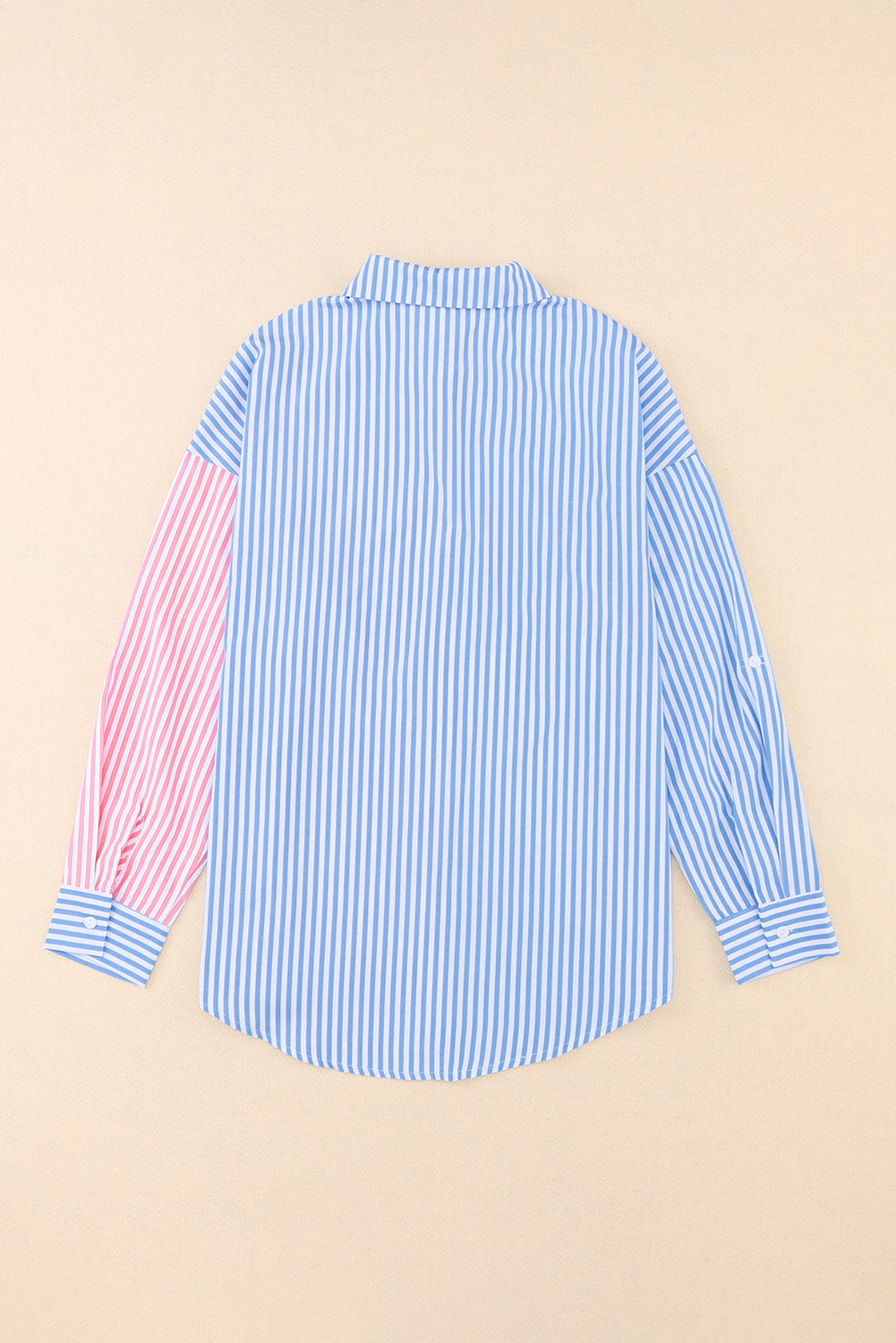 Striped Two-Tone Casual Resort Blouse