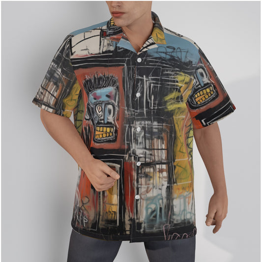 Men's Mod Art Vacation Shirt, Men's 99% Cotton Vacation Shirt