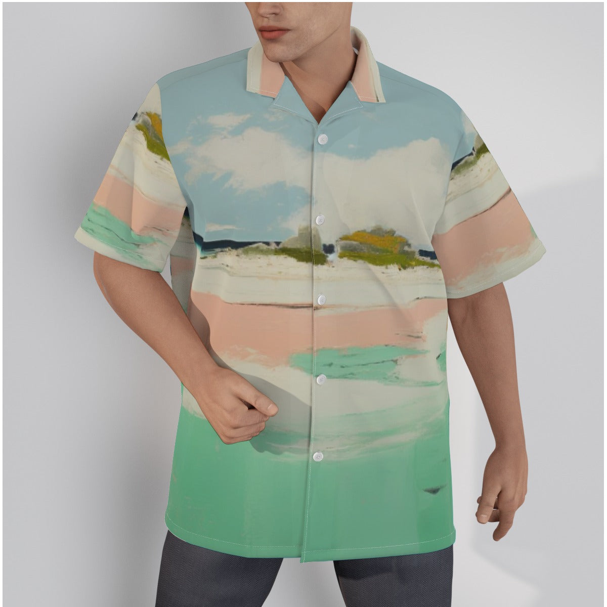 Men's Green Beach Resort Shirt