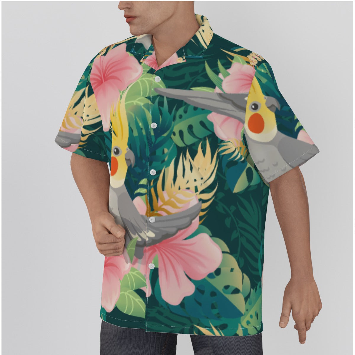 Men's Tropical Birdie Resort Shirt, Men's Hawaiian Birdie Shirt