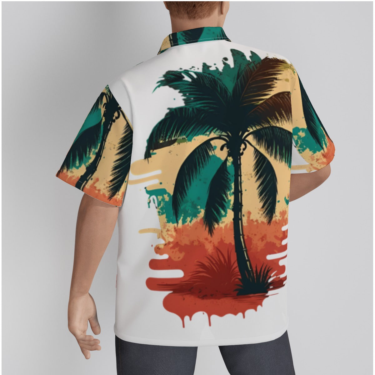 Men's Hawaiian Palm Tree Aloha Shirt