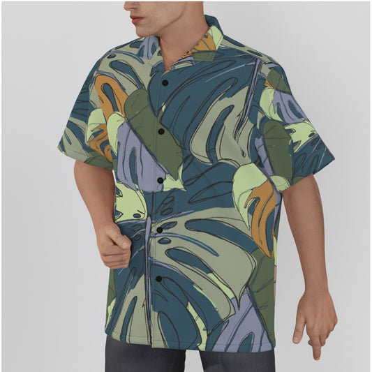 Hawaiian Monstera Men's Hawaiian Shirt Cotton Poplin up to 6XL
