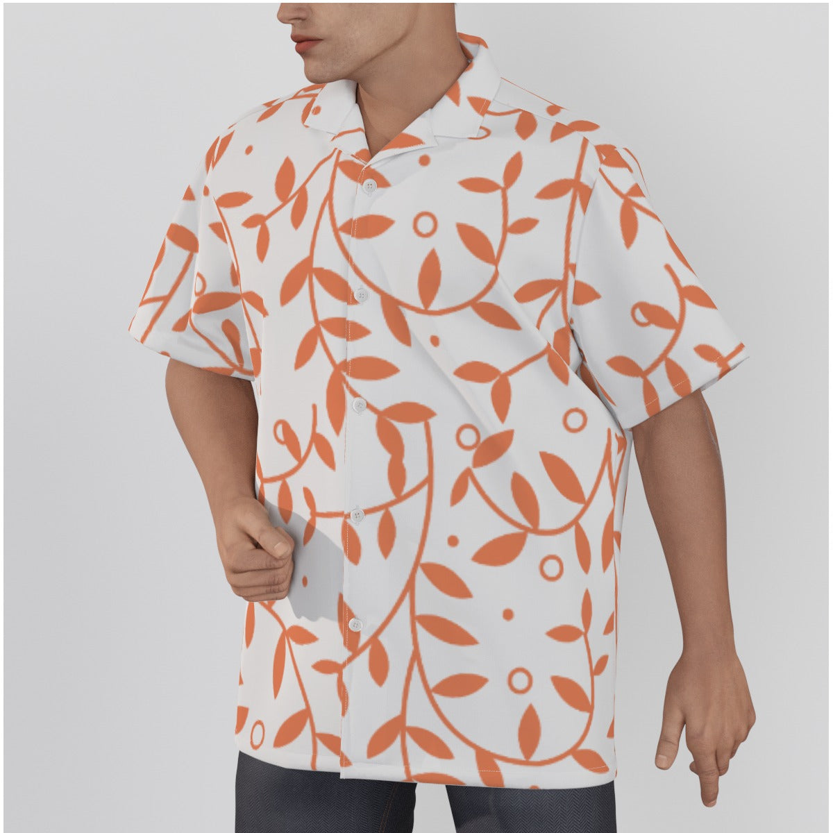 Men's Orange Vine Beach Resort Shirt