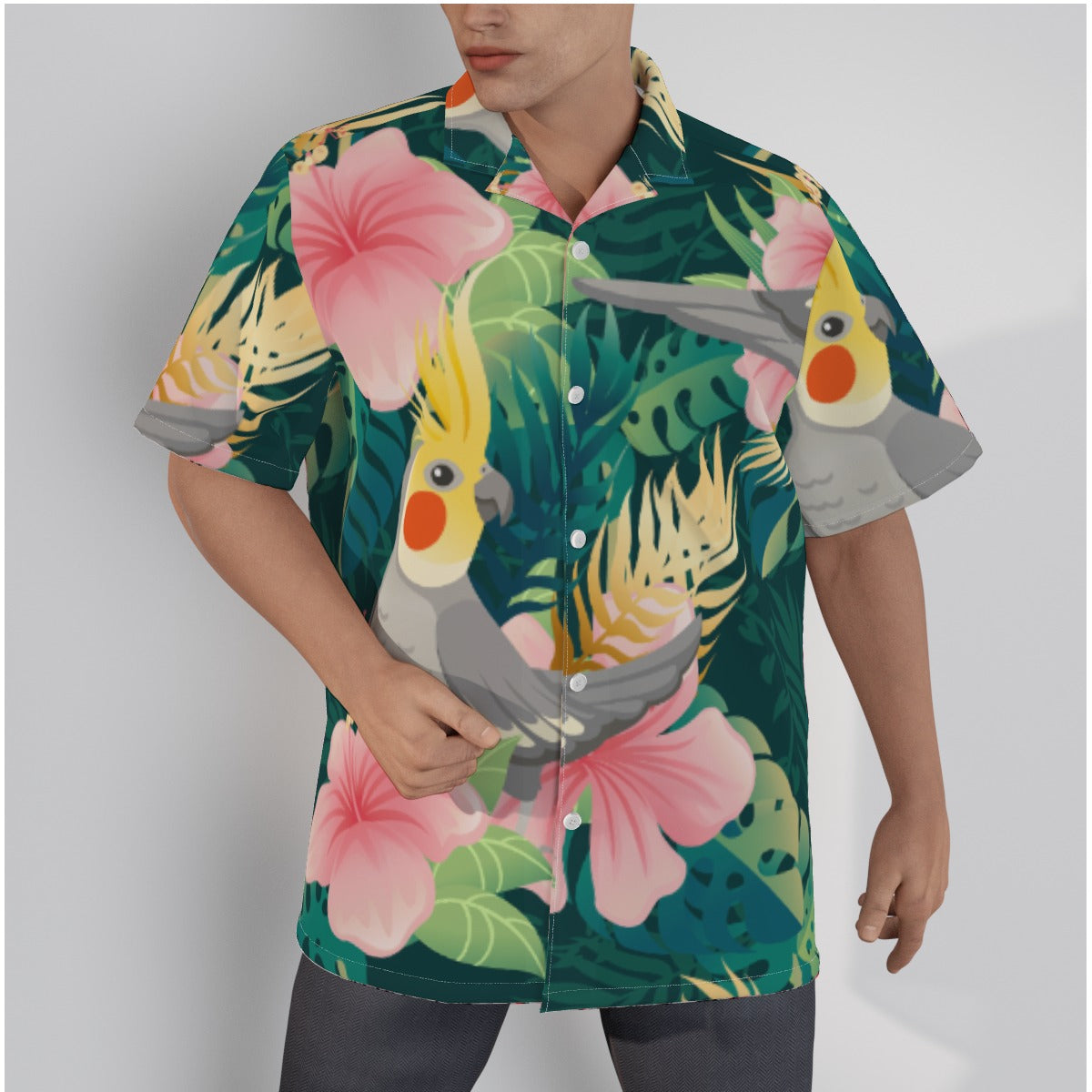 Men's Tropical Birdie Resort Shirt, Men's Hawaiian Birdie Shirt