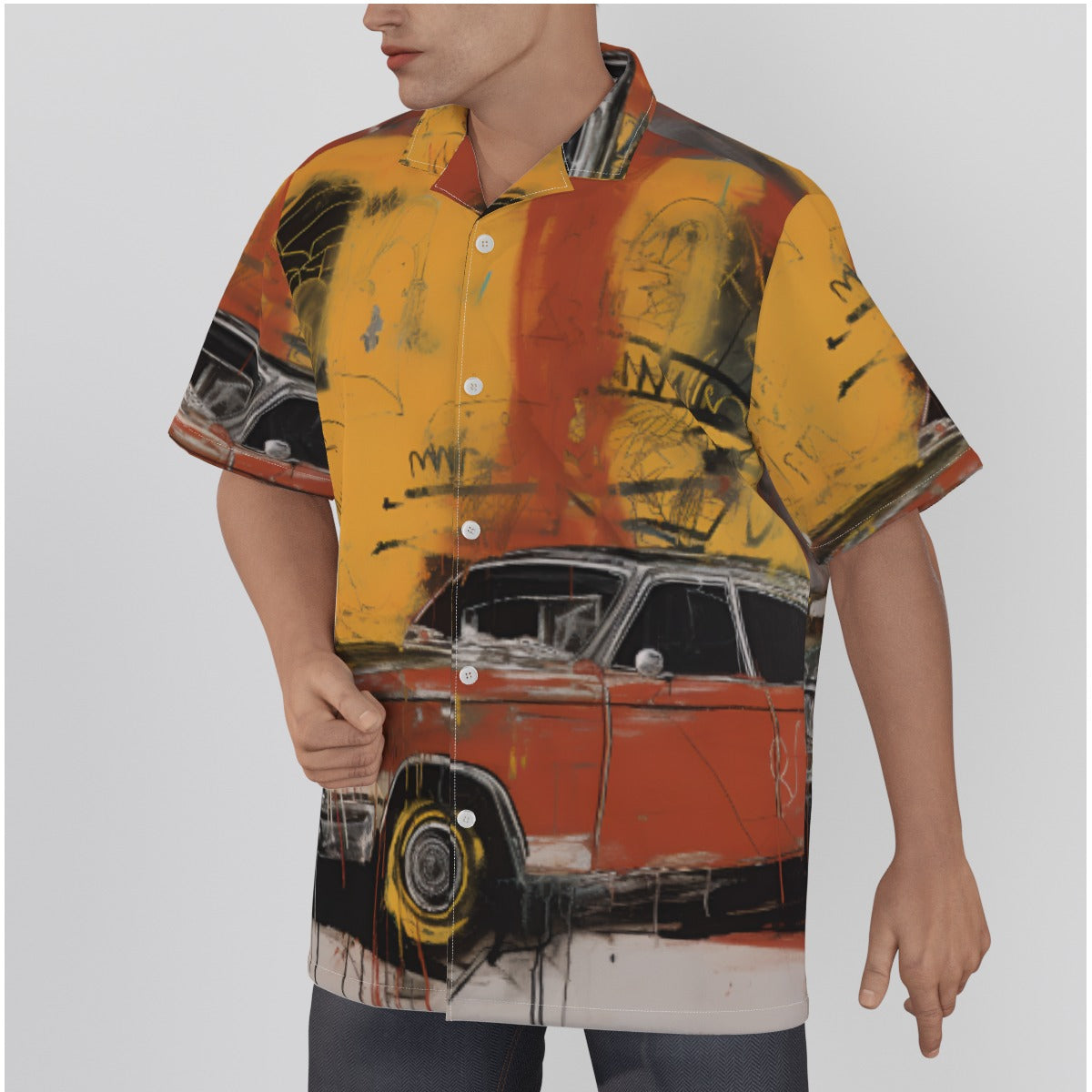 Men's Painted Car Cancun Beach Resort Shirt