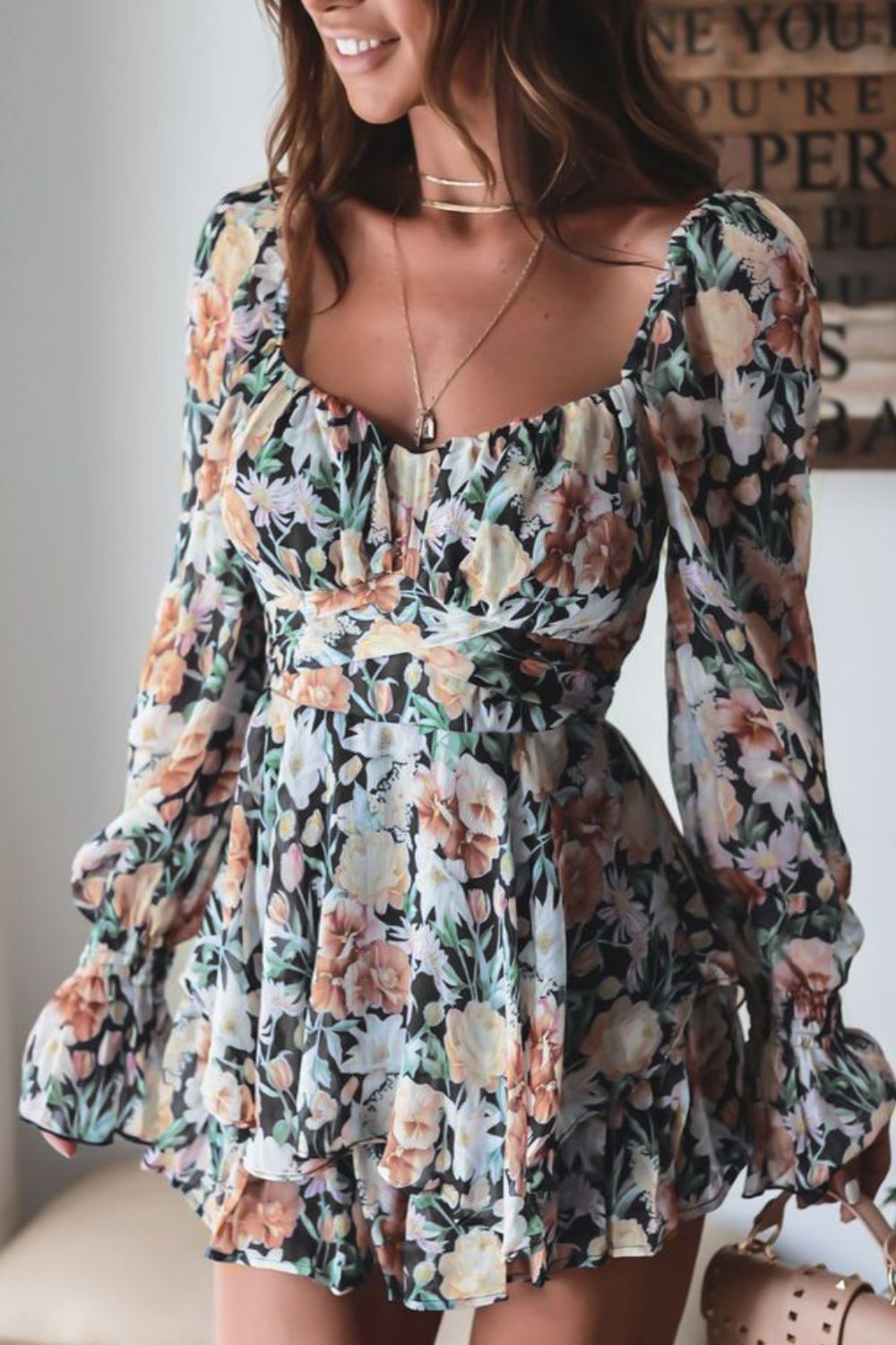 Floral Sweetheart Resort Vacation Romper