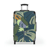 Hawaii Monstera Collection Suitcases, Tropical Custom Designed Monstera Leaf Suitcases