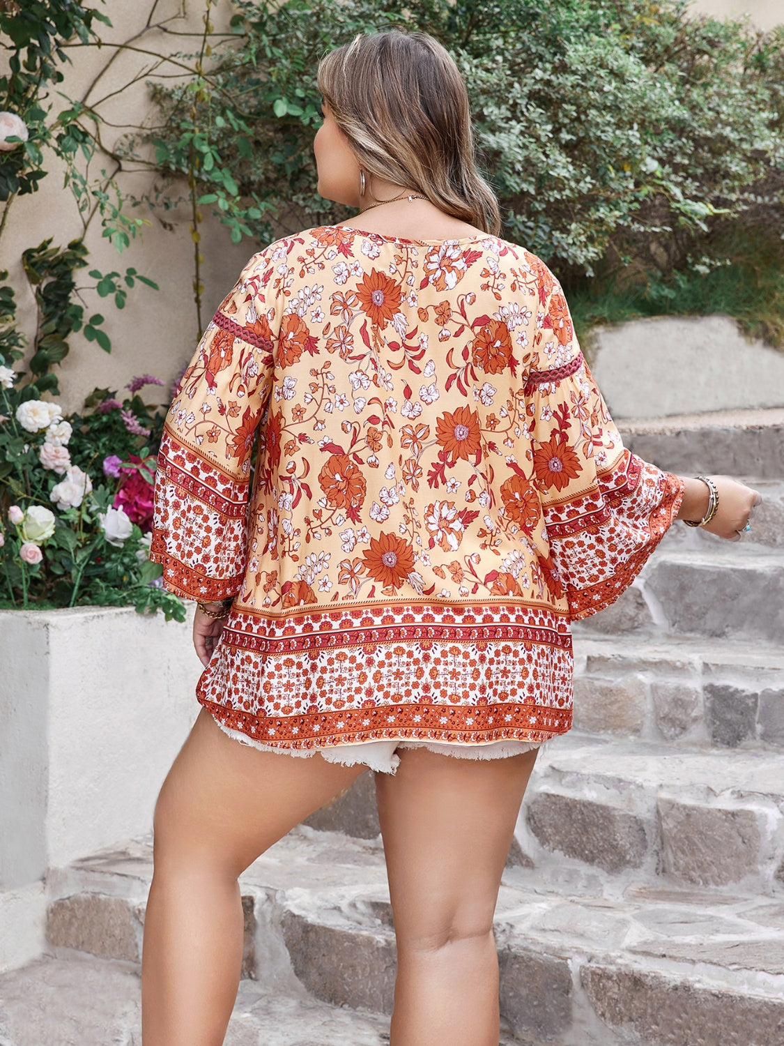 Plus Size Boho Hip Length Summer Top