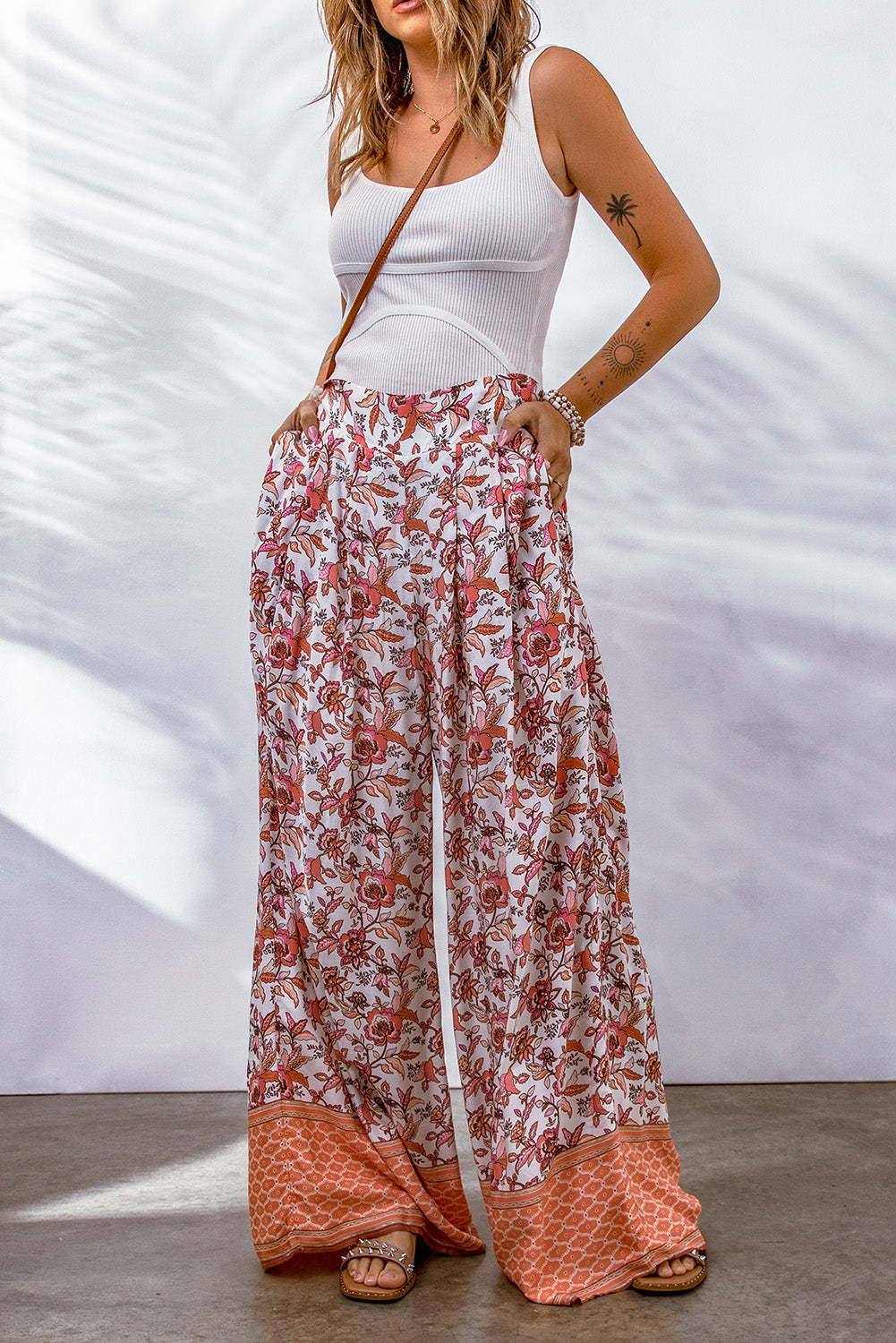 Bohemian Pleated Boho Resort Culottes