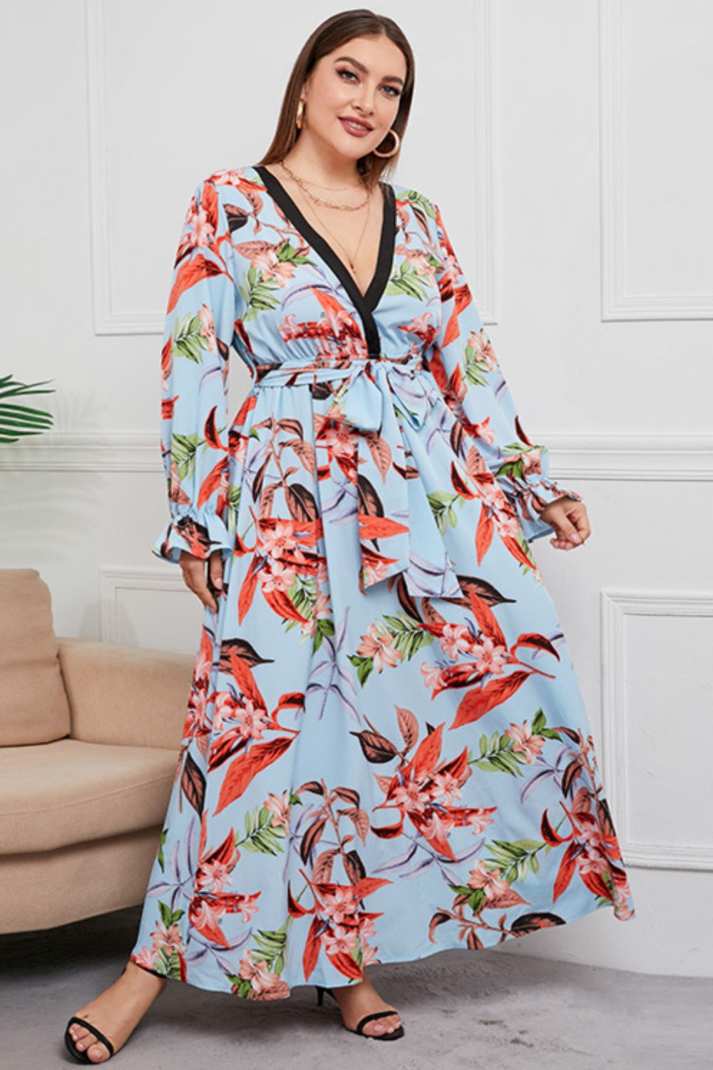Plus Size Tropical Resort Maxi Dress