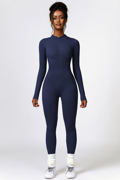 Half Zip Long Sleeve Sport Jumpsuit