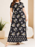 Plus Size Short Sleeve Summer Maxi Dress