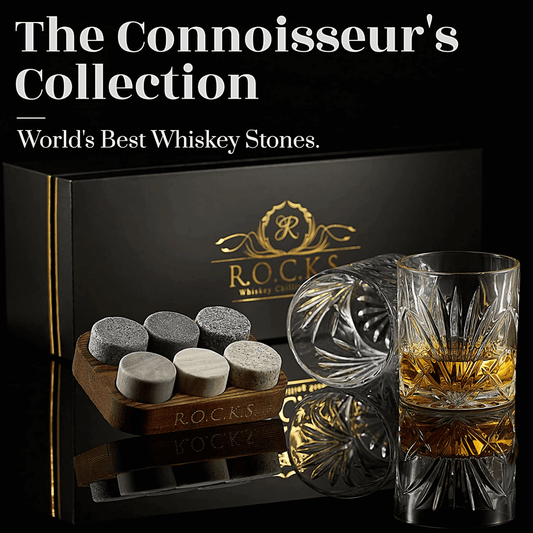 The Connoisseur's Set - Whiskey Stones & Palm Glass Edition