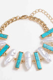 Turquoise Alloy Resort Style Bracelet