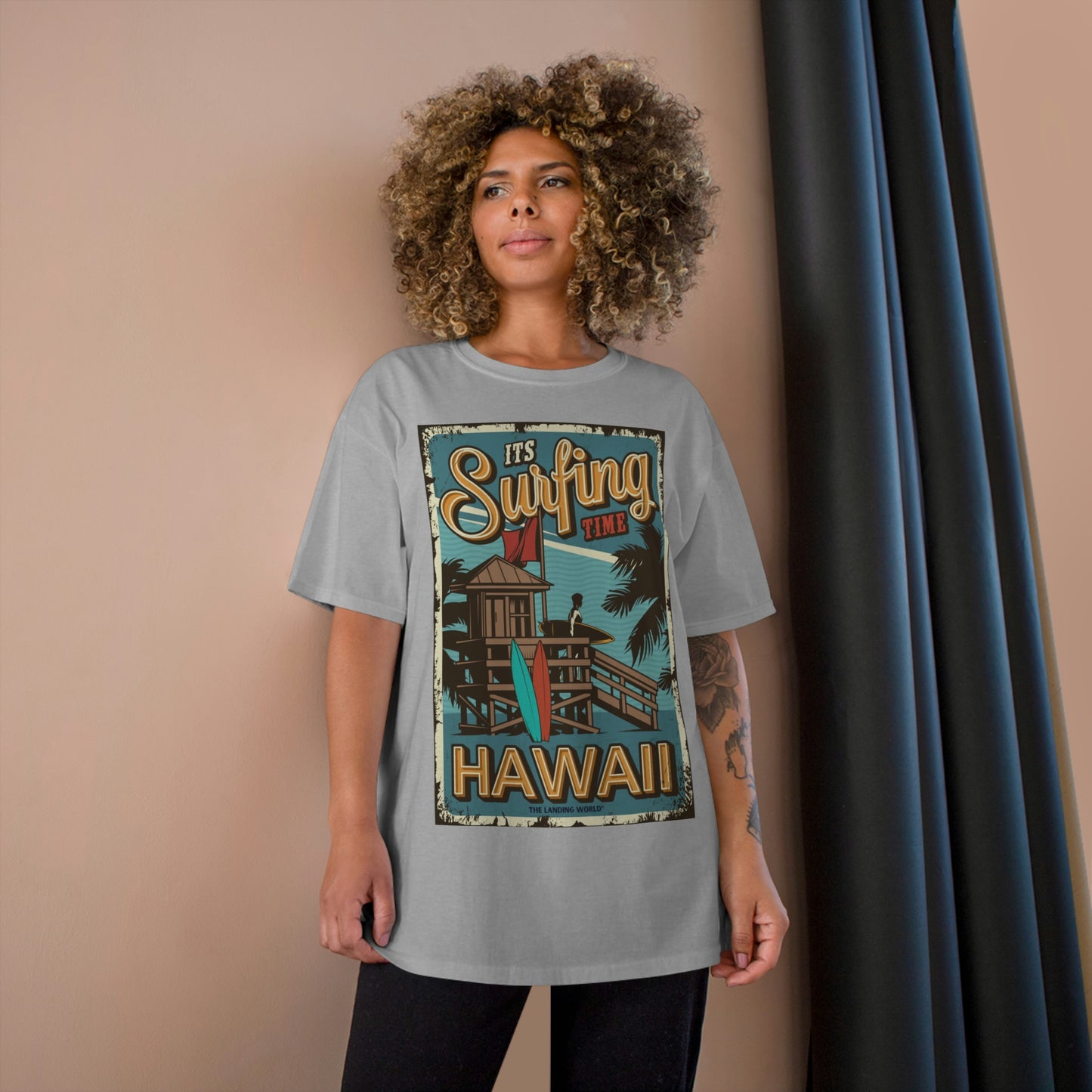 Surfing Hawaii Unisex T'Shirt, Champion T-Shirt Up to 4XL
