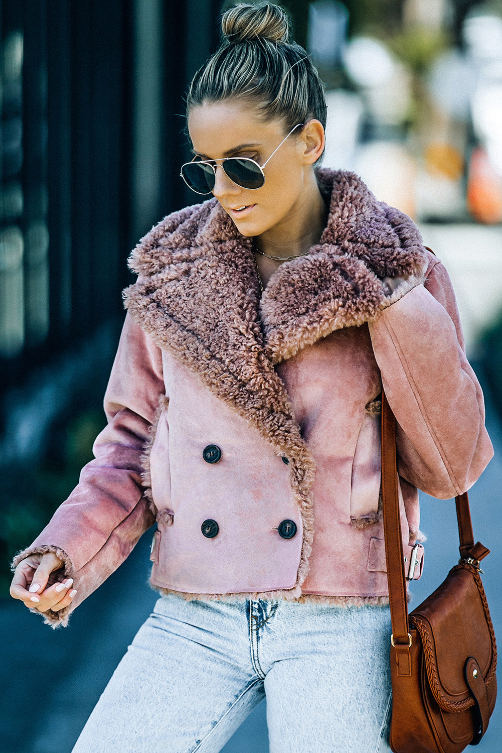 Dusty Pink Super Cute Suede Jacket