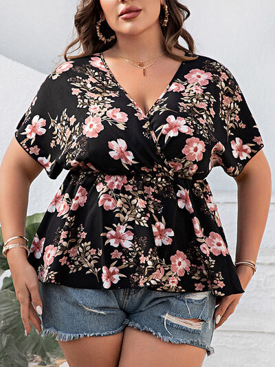 Plus Size Floral Summer Vacation Top