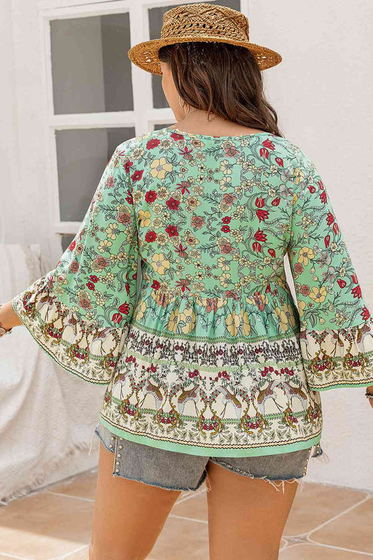 Plus Size Floral Boho Summer Top