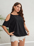 Plus Size Boat Neck Off Shoulder Summer Top