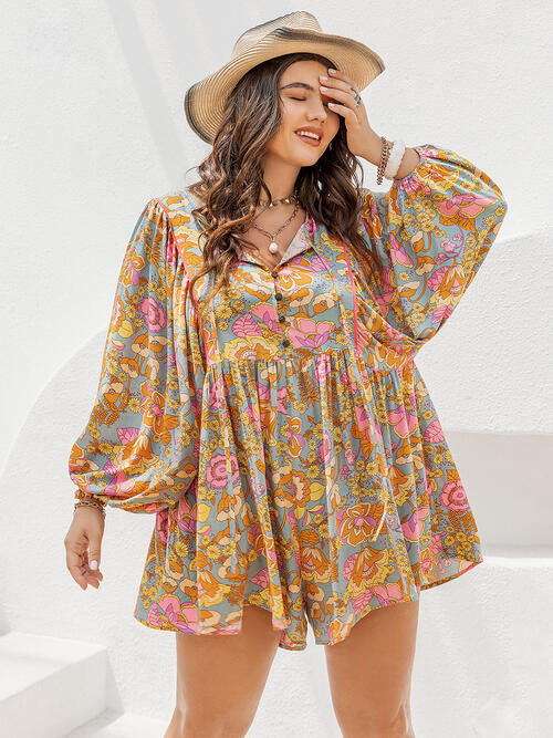 Plus Size Floral Boho Beachy Romper