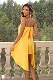 Strapless Summer Resort Dress Yellow