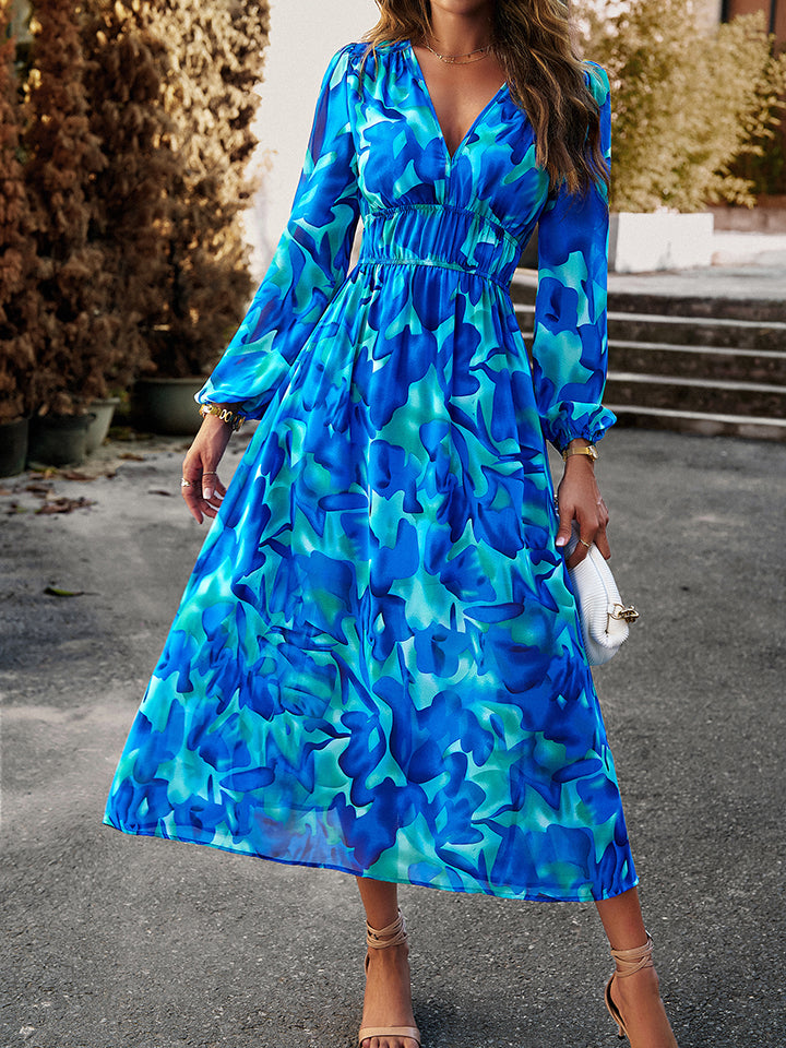 Elegant Long Sleeve Summer Midi Dress