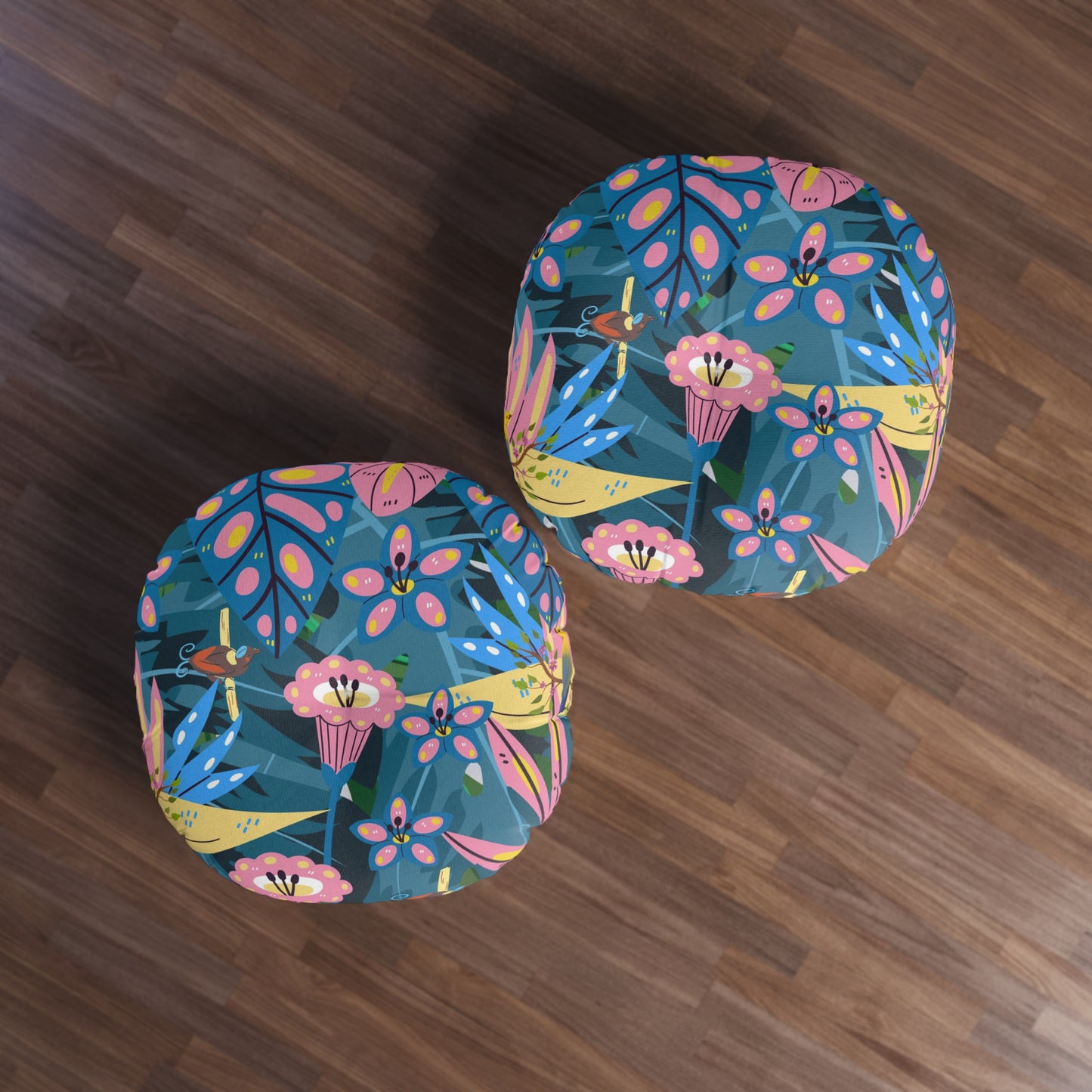 Boho Bliss Jungle Floor Pillow, Tropical Print Floor Cushion
