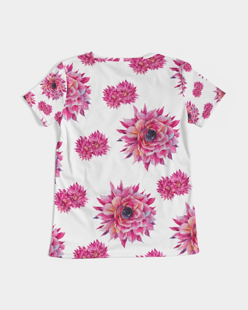 Luxe Pink Flowers Women's V-Neck T'Shirt