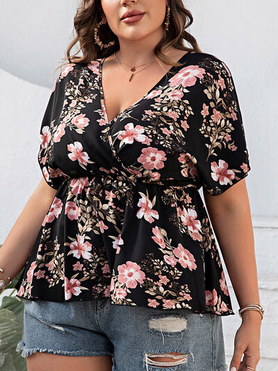 Plus Size Floral Summer Vacation Top