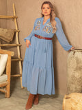 Plus Size Balloon Sleeve Maxi Dress