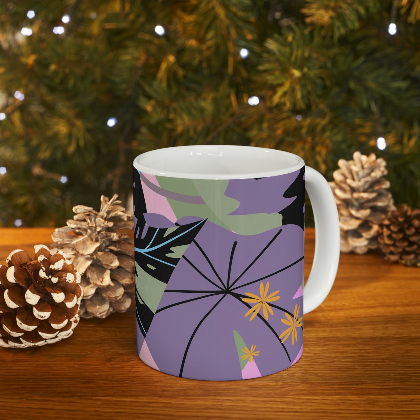 Custom Designed Tropical lavender Jungle Collection Ceramic Mug 11oz