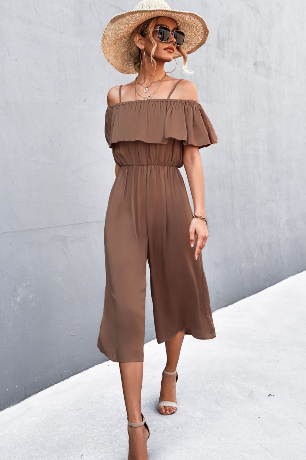 Spaghetti Strap Layered Resort Jumpsuit