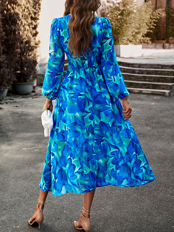Elegant Long Sleeve Summer Midi Dress