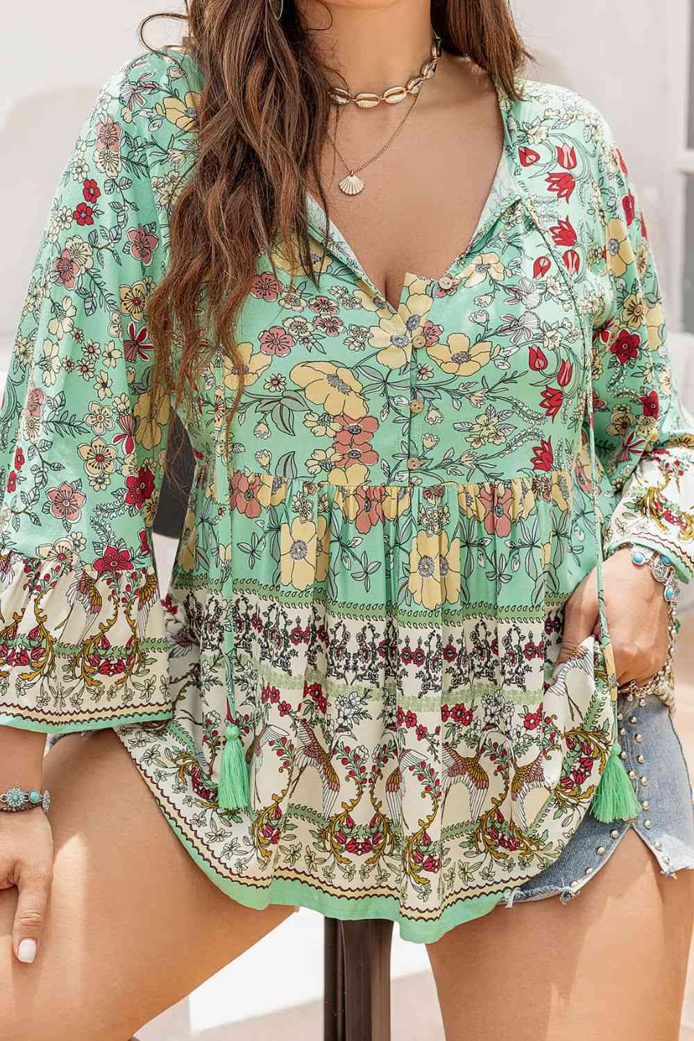 Plus Size Floral Boho Summer Top