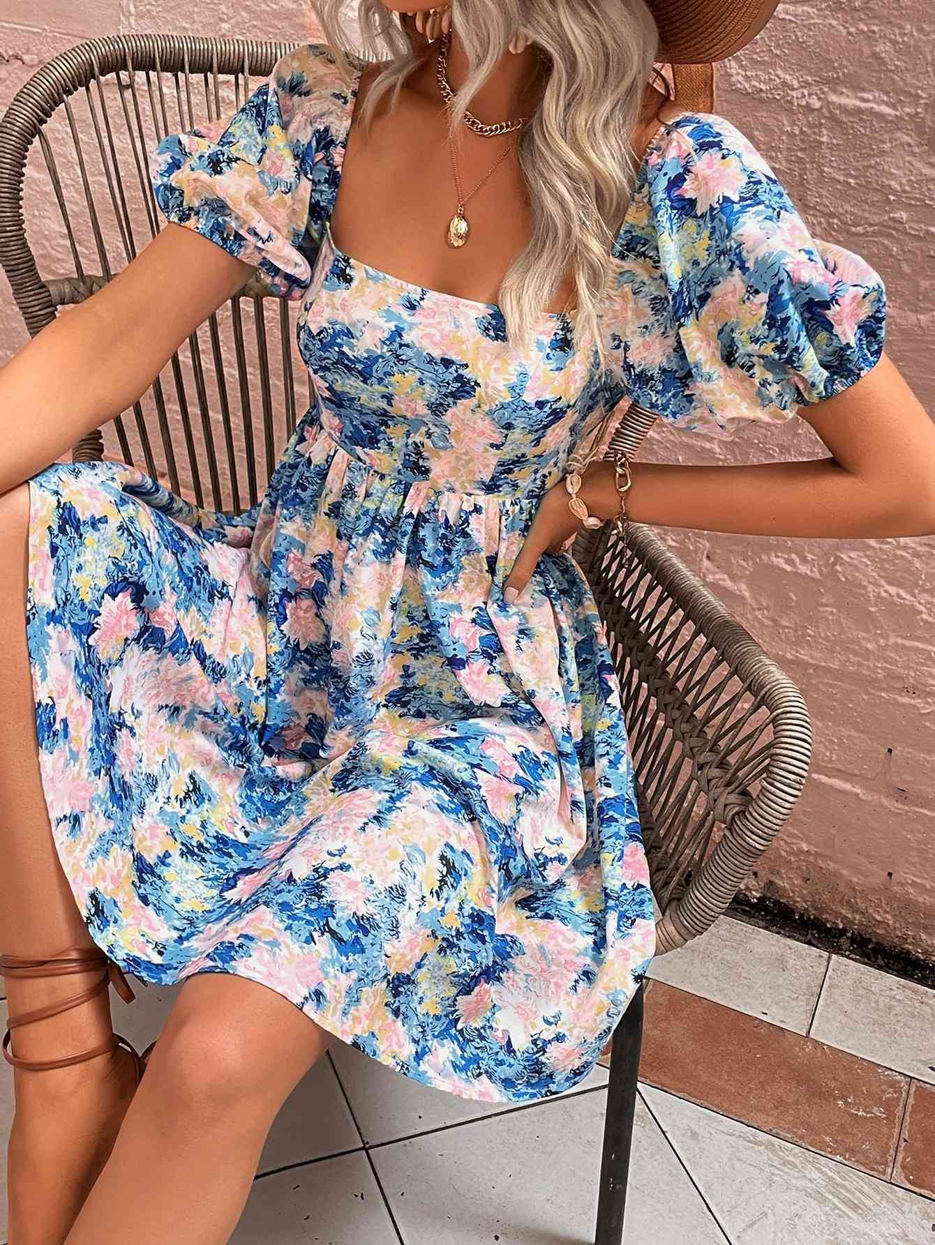 Floral Puff Sleeve Sundress