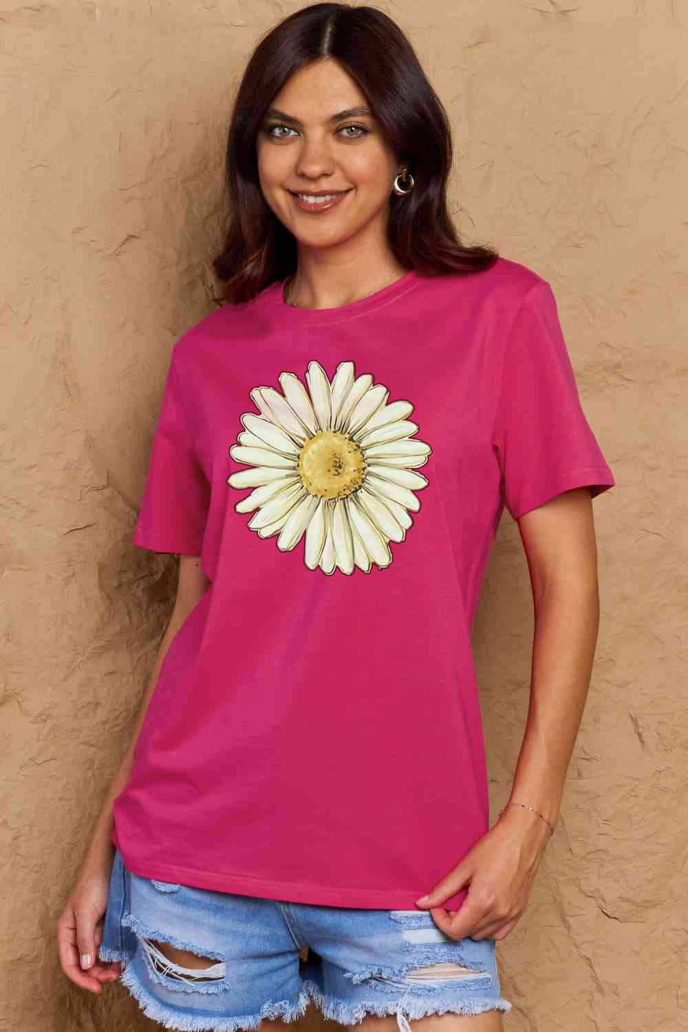 FLOWER Graphic Cotton Tee up to 3XL