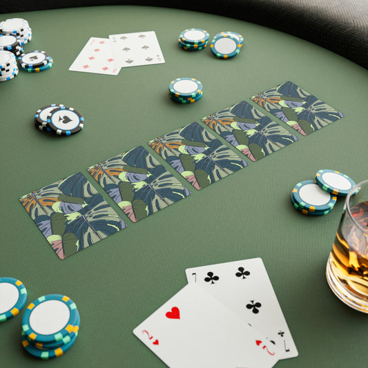 Hawaii Monstera Collection, Tropical Designer Poker Cards